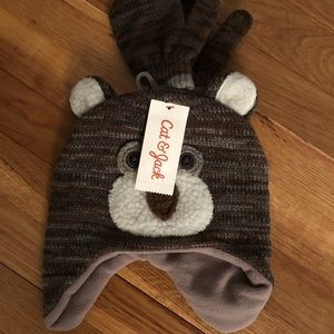 NWT Cat and Jack hat and mittens